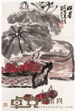 朱屺瞻 1988年作 解暑 立轴 77.5×52cm